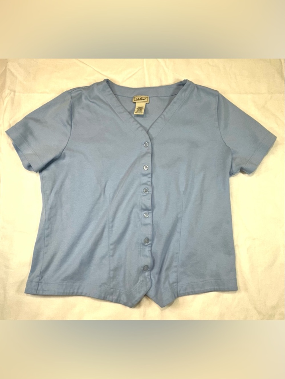 L.L.Bean Baby Blue Women's Cotton PJ top